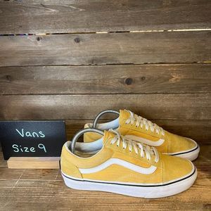 Womens Vans Old Skool‎ Yellow Classic Skateboarding Sneakers Shoes 7.5M 9W GUC